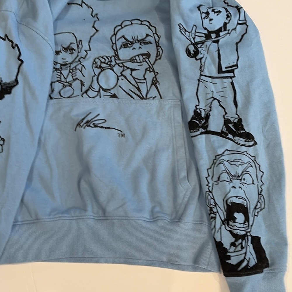 DEKRYPTIC  X  THE  BOONDOCKS   - GOLD  WINNERS OUTLINE BLUE HOODIE 2XL - Picture 11 of 16